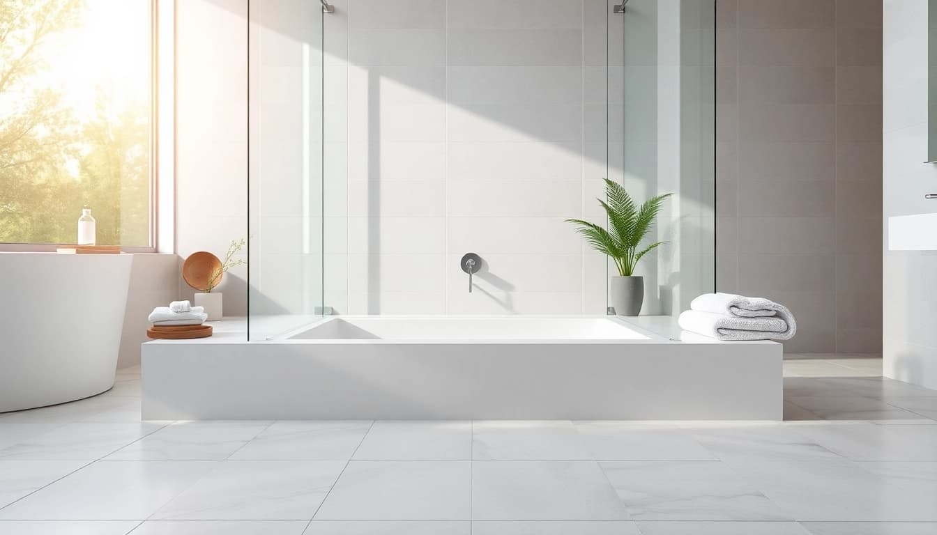 Explore elegant shower bases in a luxurious bathroom setting with modern aesthetics.