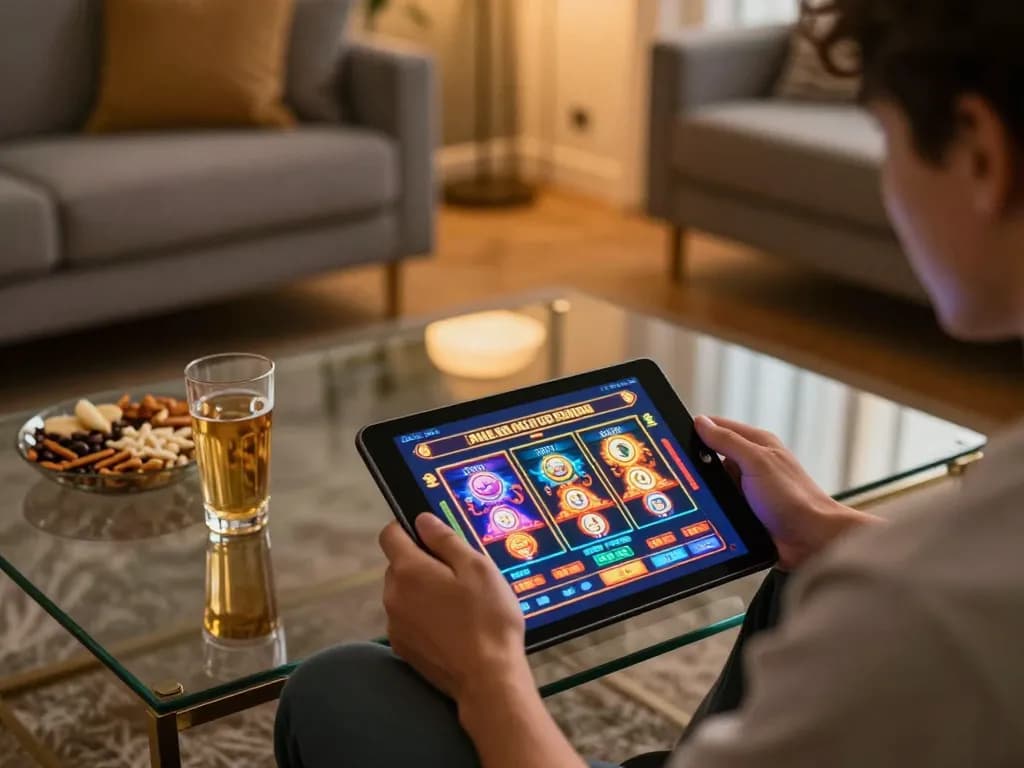 Engaging gameplay at nhà cái fly88's user-friendly online casino setup, focusing on slots and vibrant graphics.