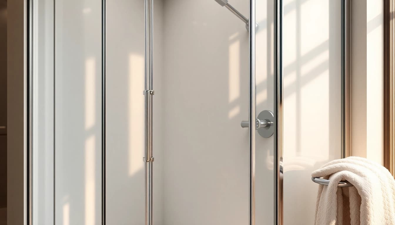 Erleben Sie die sonni Duschkabine 90x90 mit eleganten Akzenten und transparenten Glaselementen.