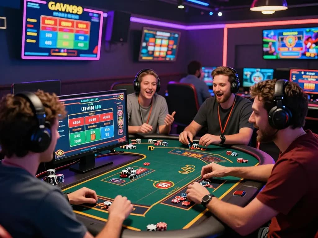 Exciting online gaming experience on Gavn99 with players engaged in betting activities in a virtual casino environment.