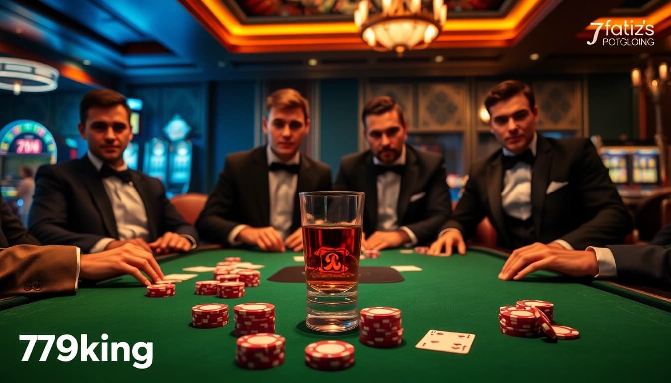 Players engage in a high-stakes game at the 79king poker table, surrounded by excitement and luxury.