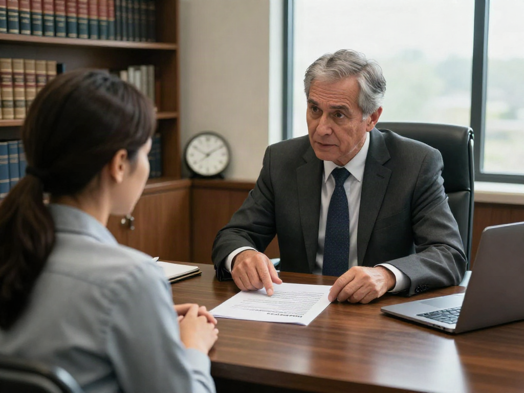 A lawyer consulting a client on a Cobb County DUI with accident case in a professional office.