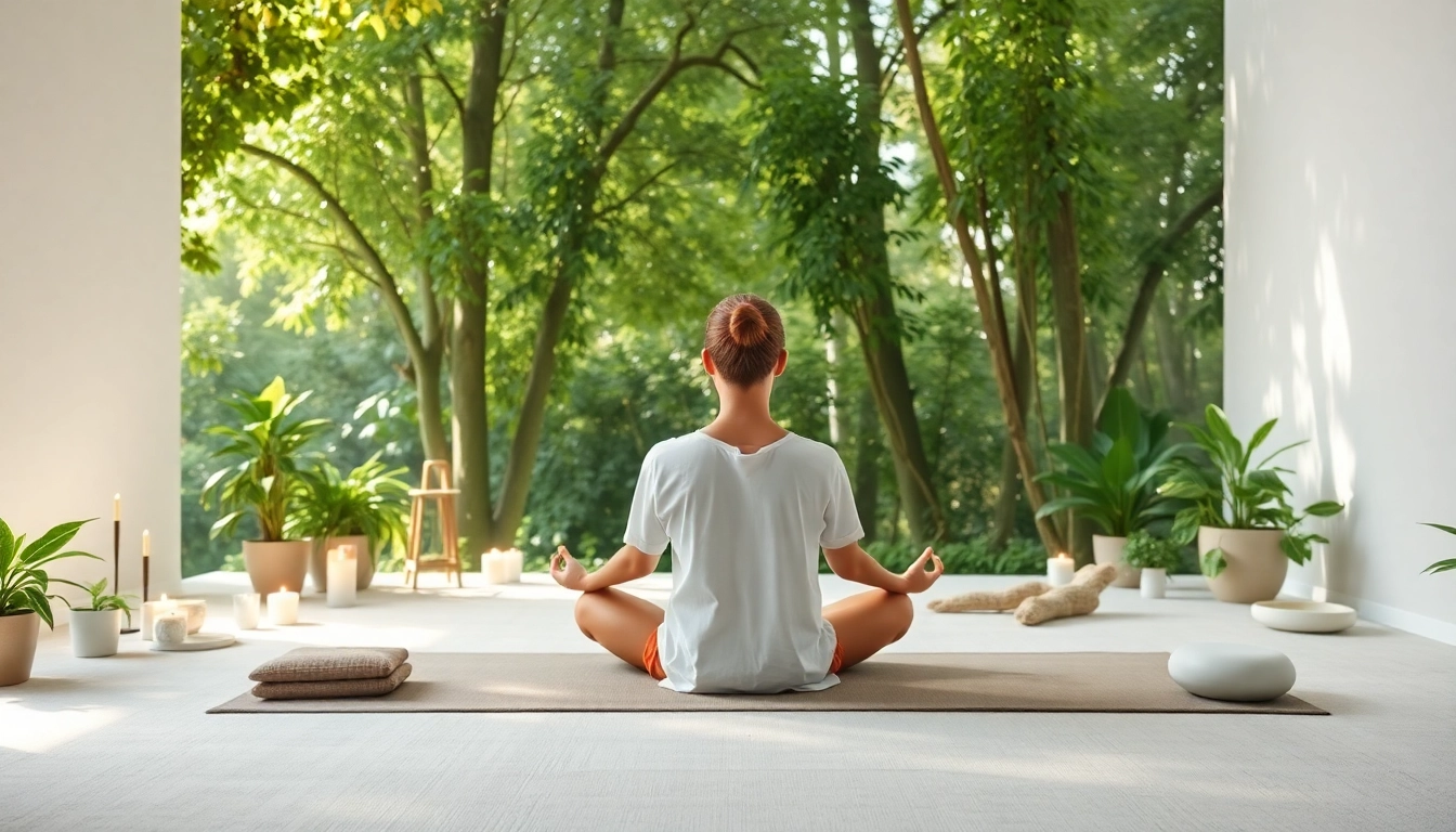 Embrace mental wellness in a tranquil meditation space surrounded by nature's beauty.