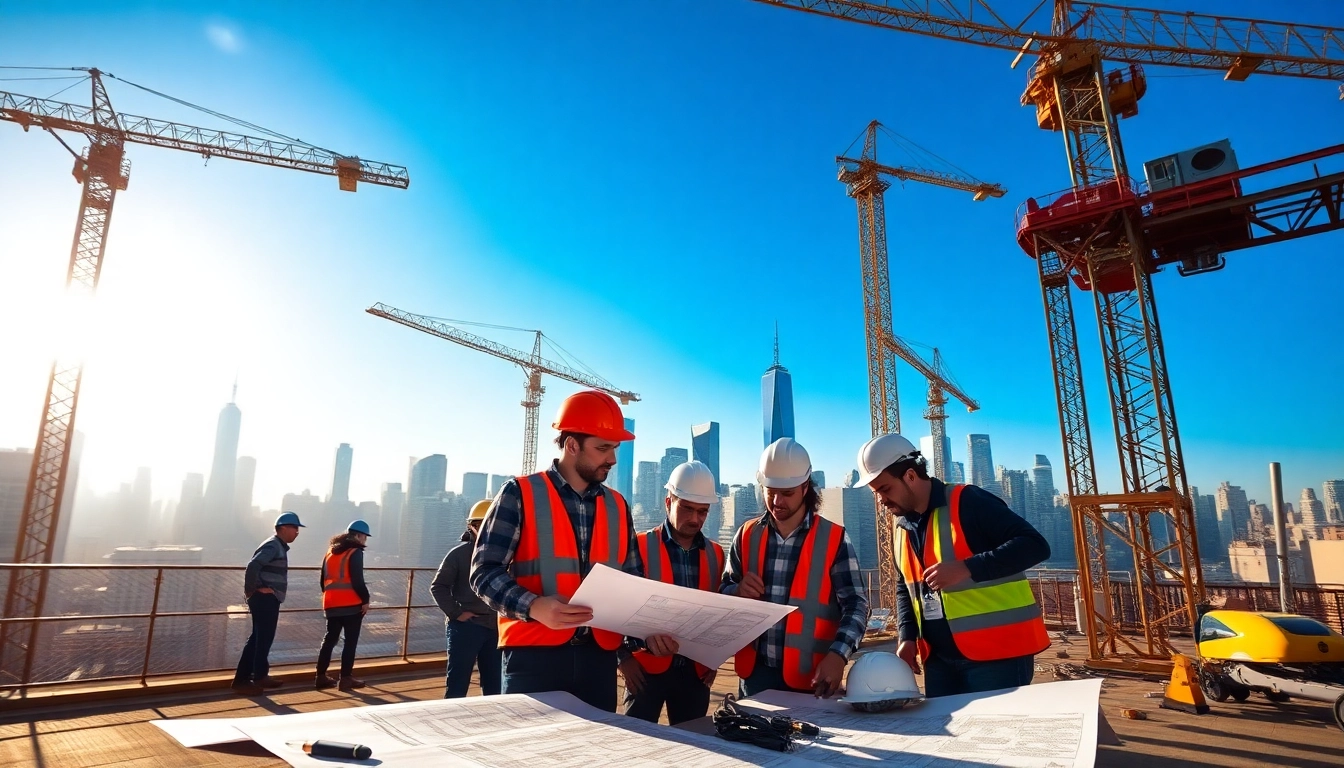 New York City Commercial General Contractor team collaborating on a construction project.