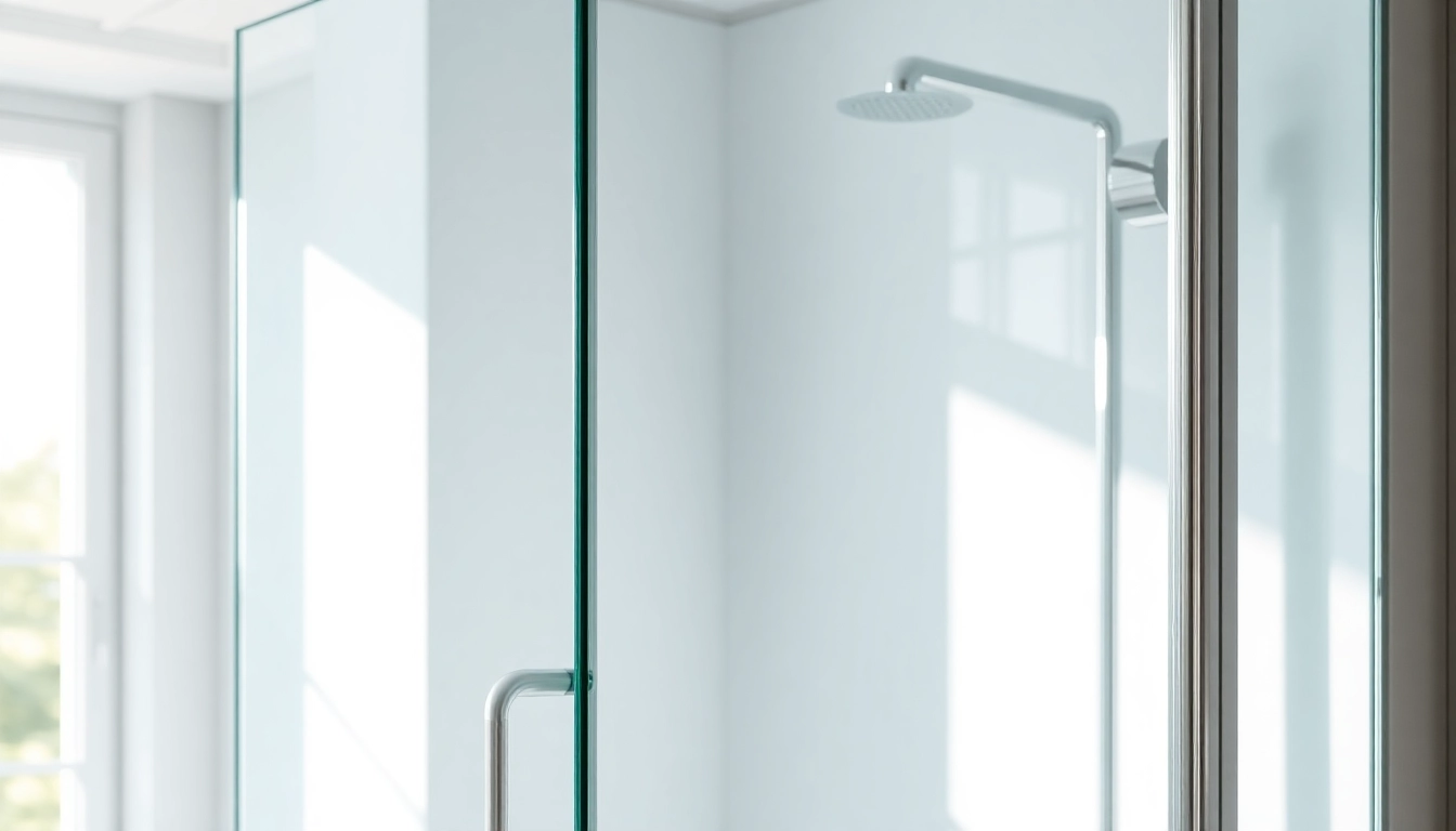 Showcase a stylish shower screen door highlighting its sleek design and modern features.