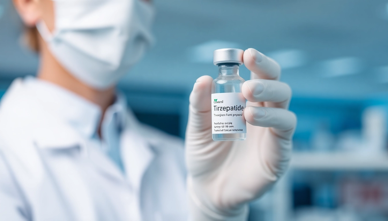 Healthcare expert demonstrating Tirzepatide in a modern lab setting.