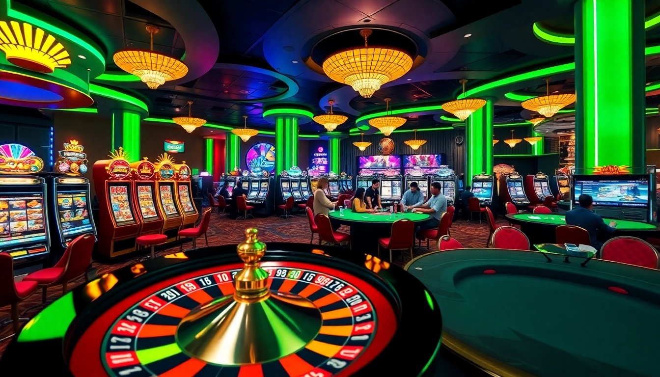 BEM88 players enjoying high-stakes games at a glamorous casino.