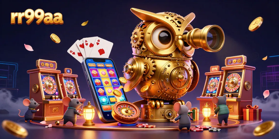 Experience thrilling gameplay at rr99aa with a golden owl overseeing vibrant casino action.