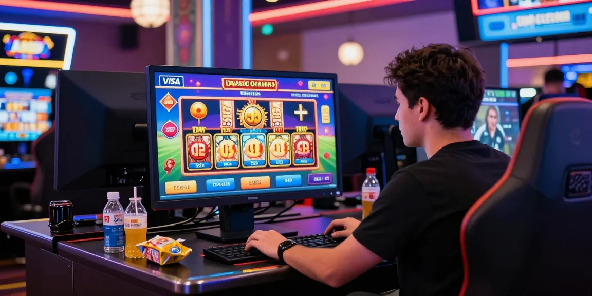 Player enjoying the thrill of gaming at being-there.org.uk's top credit card casinos with vibrant graphics and engaging atmosphere.