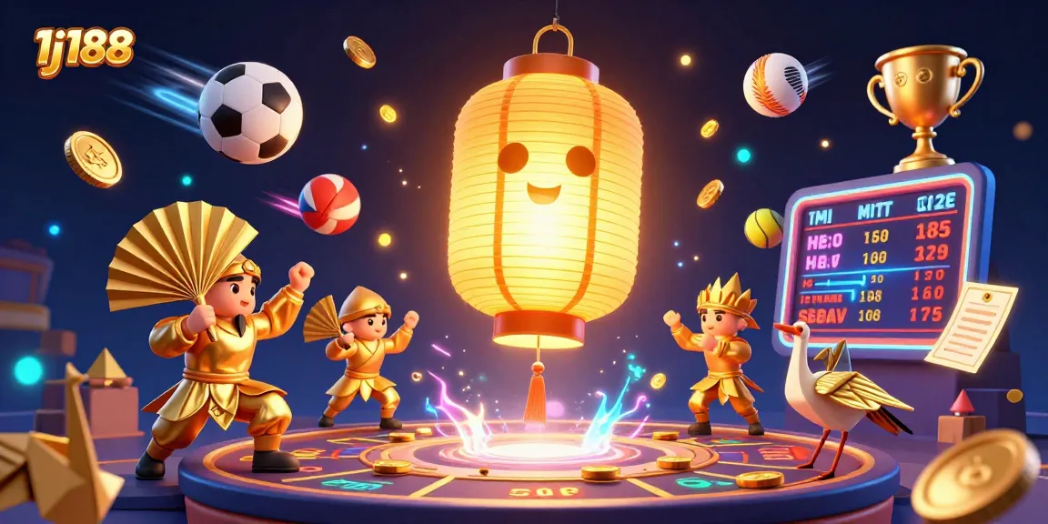 Engage with thrilling fun at 1j188 as golden lantern spirits illuminate an exciting online casino.