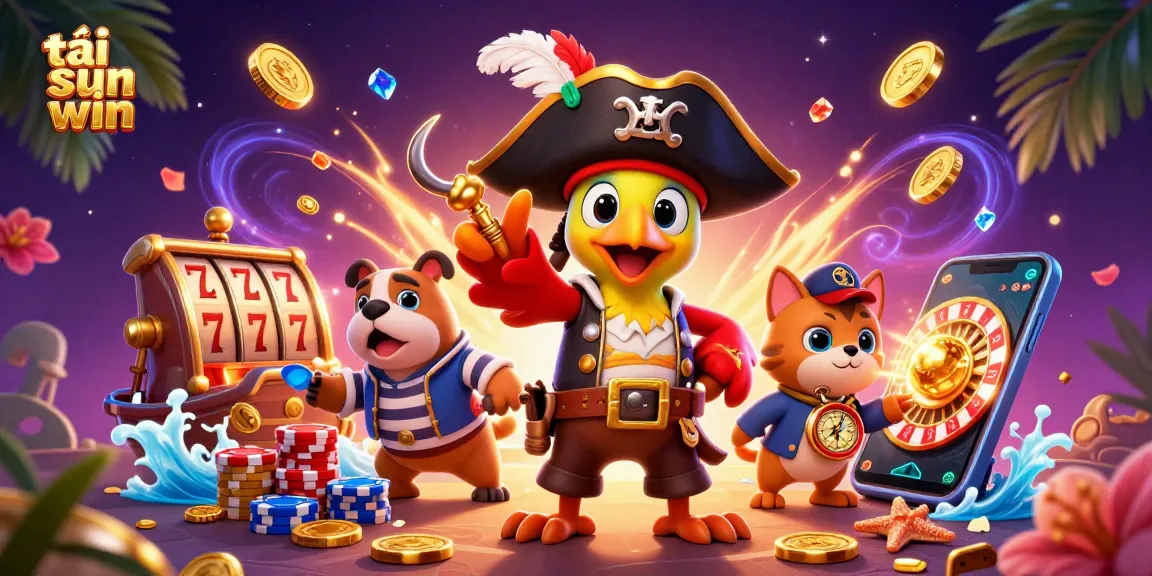 Spin the reels and win big with tải sun win's vibrant casino scene featuring pirates and treasure.