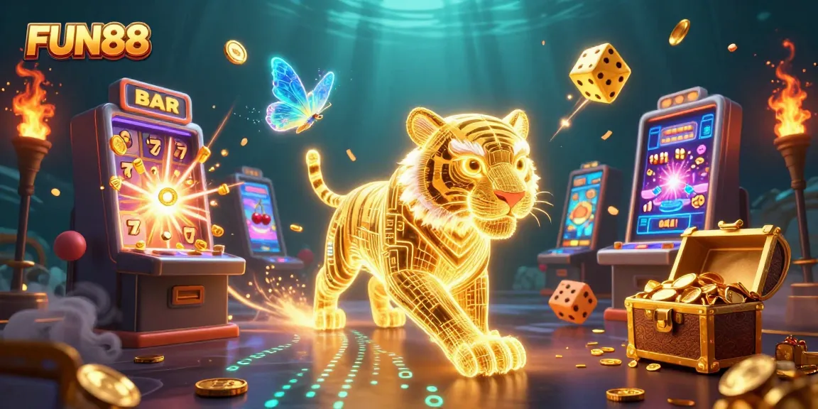 Players enjoy immersive FUN88 slot games surrounded by vibrant casino excitement.