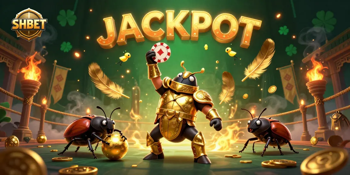 Engage in SHBET's thrilling casino adventure with winning poker chips and vibrant characters.